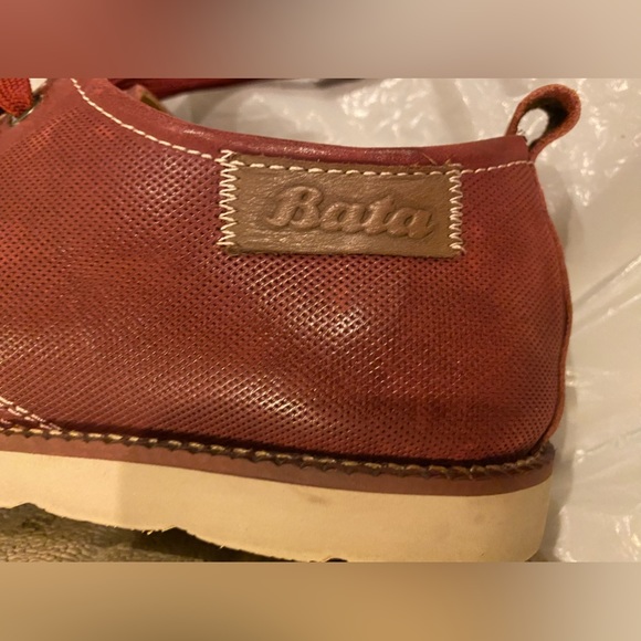 Leather lace up stitched Derbys by Beta, cognac, men's size us 9. lightweight - Picture 6 of 10